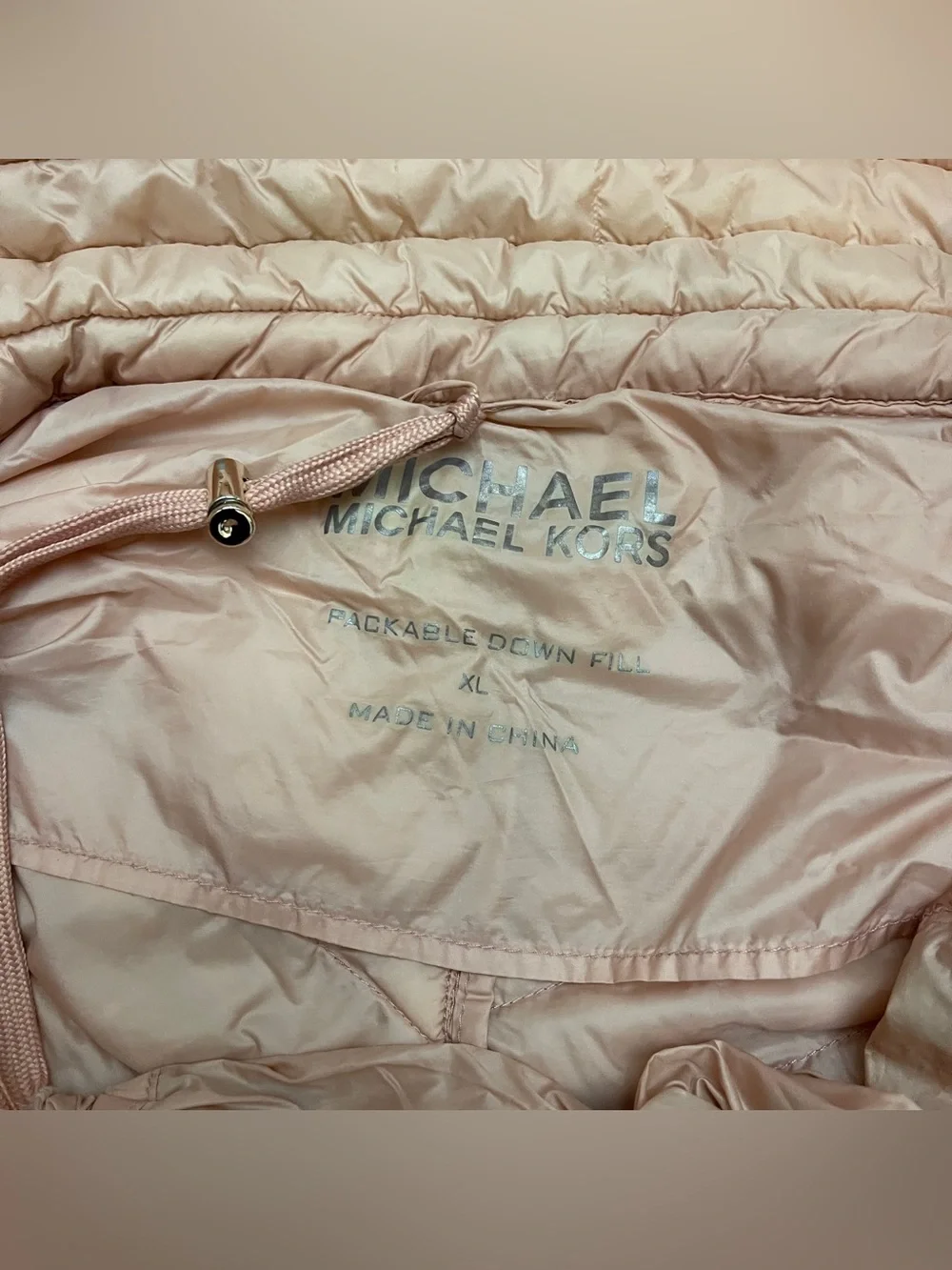 Michael Kors Women’s Hooded Packable Quilted Down Puffer Jacket Coat Pink Sz XL
